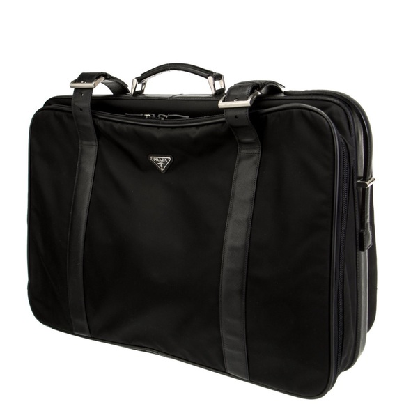 Prada Saffiano-Trimmed Tessuto Suitcase - Picture 2 of 5